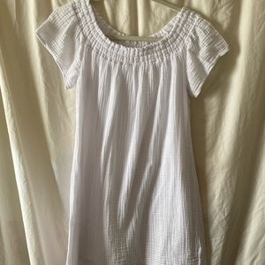 Micheal Stars Double Gauze Smocked Off Shoulder Dress.